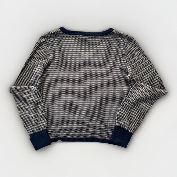 Liz Claiborne 100% Silk Sweater Navy/Gold Long Sleeve V-neck Women's Size Small - Picture 2 of 7